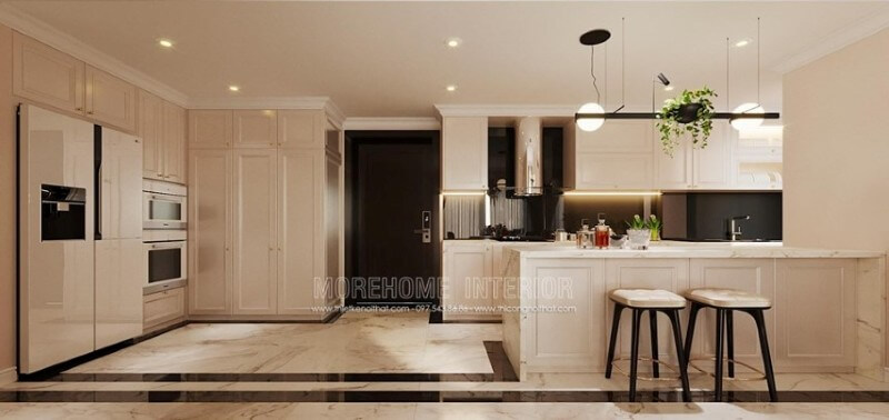 Nội thất phòng bếp sang trọng mà không kém phần tiện nghi Mẫu nội thất chung cư đẹp