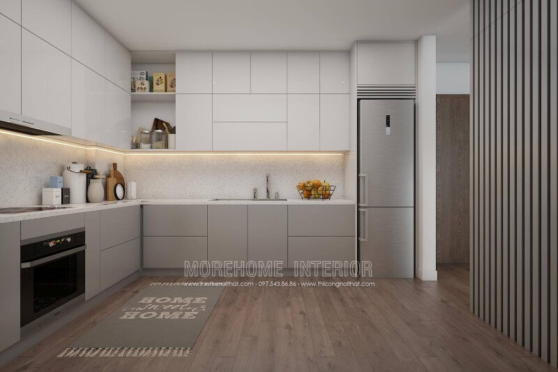 Thiết kế nội thất bếp chung cư khoa học tiện nghi Mẫu nội thất chung cư đẹp
