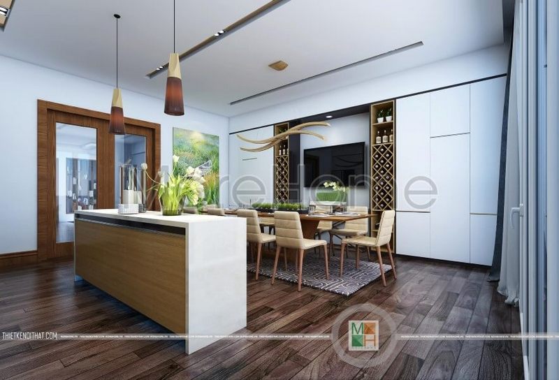 Thiết kế tủ rượu gỗ âm tường bắt mắt, tiết kiệm được không gian cho phòng ăn