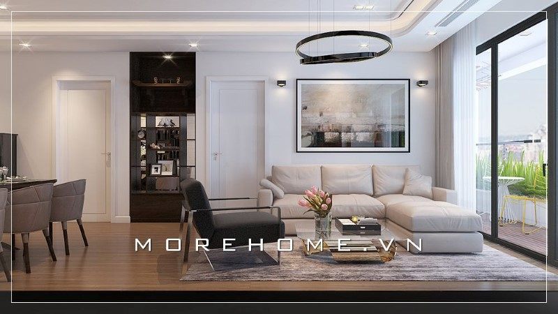 Thiết kế phòng khách cho căn hộ hiện đại được làm đơn giản nhưng sang trọng và độc đáo, tạo nên không gian ấm cúng cho mọi gia đình.